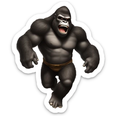 King Kong with mario upside down sticker