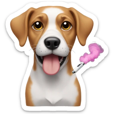 a dog with a vape sticker