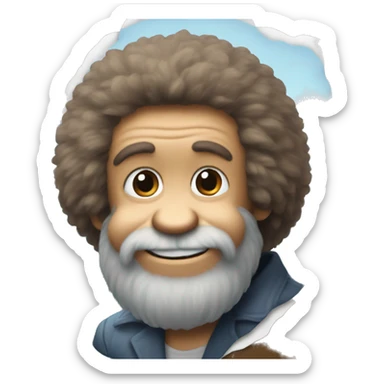 A monkey that looks like Bob ross sticker
