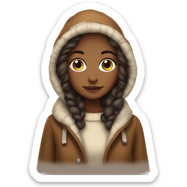 cosy fall girl brunete sticker