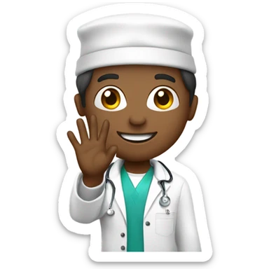 Medical Student waving bye sticker