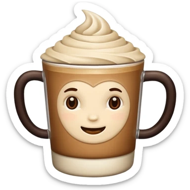 Coffee latte color  creamy and dark brown sticker