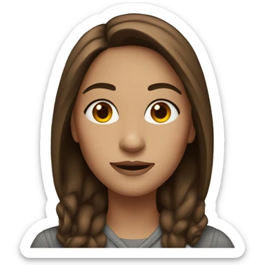 Woman with brown hair and middle part sticker