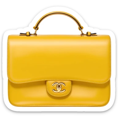 chanel butter yellow bag with gold hardware sticker