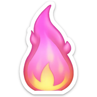 pink sparkly flame sticker
