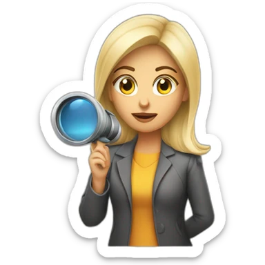 DETIVE MULHER INVESTIGANDO COM LUPA sticker