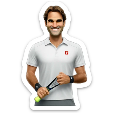 roger federer happy sticker