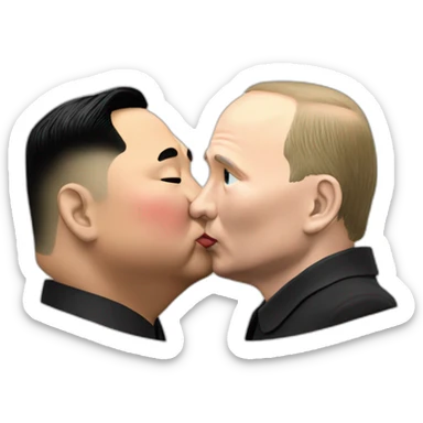 Kim Jong Un kisses vlad putin sticker