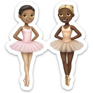 Two ballerina best friends one tan and one pale sticker