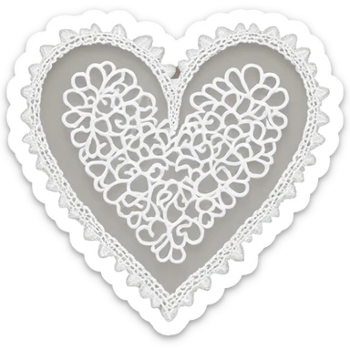 white lace heart  sticker