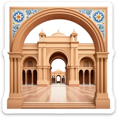 Plaza de España Landmark Emoji – Featuring its semicircular palace, grand arches, and decorative tilework. sticker