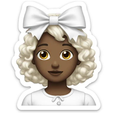 White aesthetic bow sticker