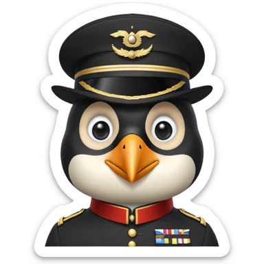 penguin soldier with a monocle face only sticker