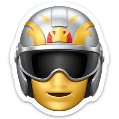 a classic silver platebody, light silver, no gold, matching the lighter silver helmet style, emoji style sticker