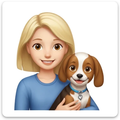 girl and her pet dog sticker