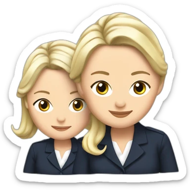 Marie le Pen avec Emanuelle Macron sticker