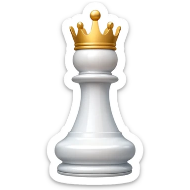 white plastic chess pieces, queen sticker