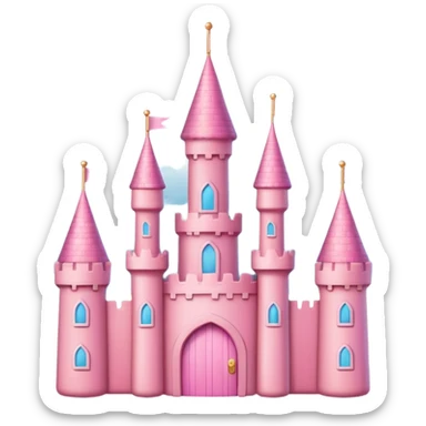 cloud pink castle sticker