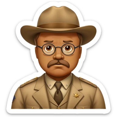 Teddy Roosevelt looking heroic sticker