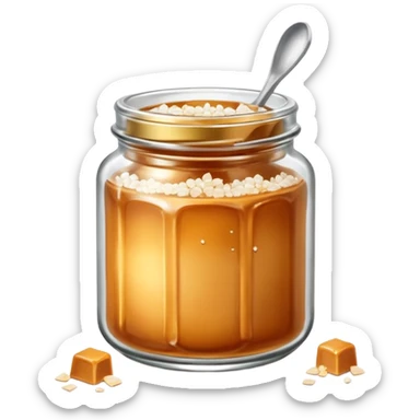 Salted caramel jar with small peaces of salt and without face emoji  sticker