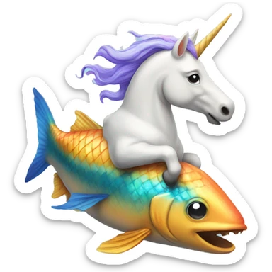 unicorn riding a fish  sticker