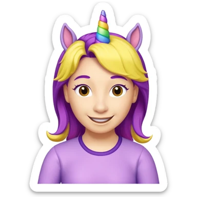 Shirley Shawn the Unicorn from The Wiggles with yellow skin with purple hair sticker