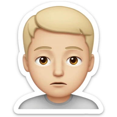 raising both eyebrows in incomprehension but not upset still, closing eyes and a slight smile sticker