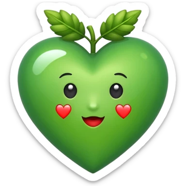 Quiero un corazón color verde pino sticker