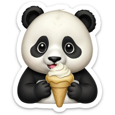 Panda eating ice cream sticker