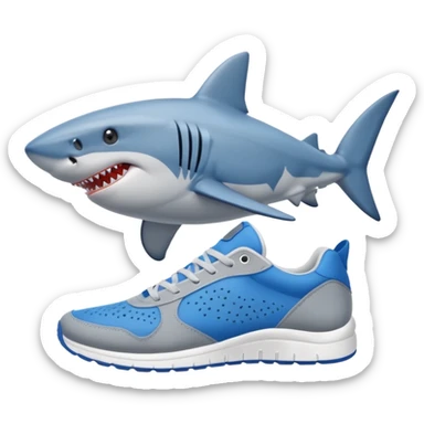 Tiburon con zapatillas sticker