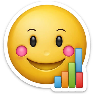 smiley with data charts sticker
