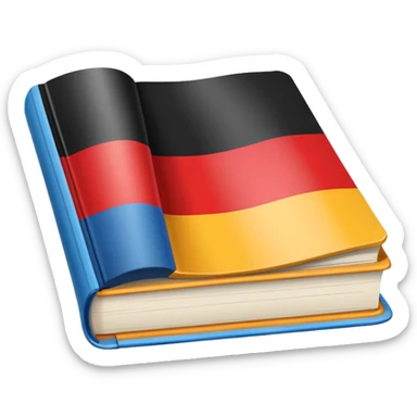 opened school textbook with a fragment of Germany sticker