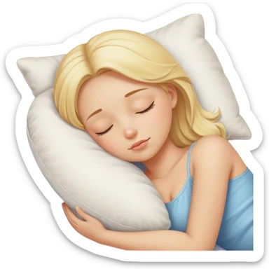 Blonde girl sleeping on a pillow sticker