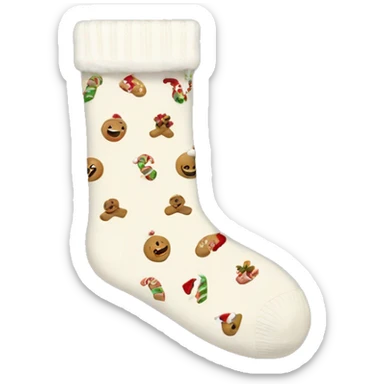 cream christmas socks sticker