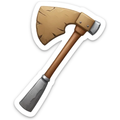 stone age axe, realistic stone and wood sticker