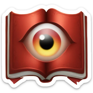spell book that's red with eye in the middle sticker