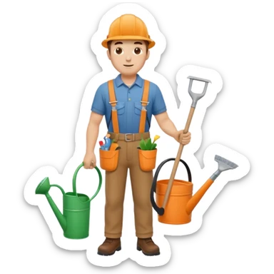 builder,gardener and sweeper sticker