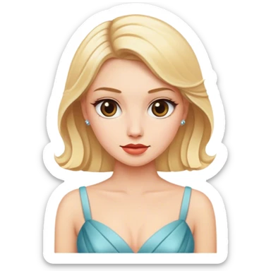 blonde woman in elegant dress sticker