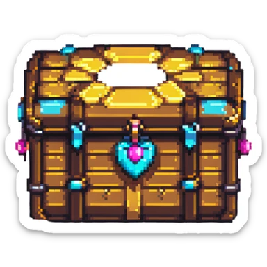 neon treasure chest sticker