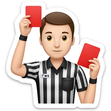 Referee with red card sticker