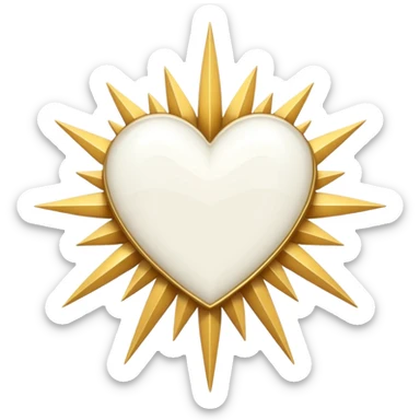 white heart with a starburst border sticker