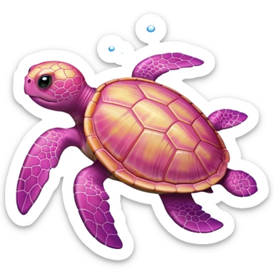a pink turtle sticker