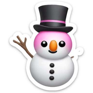 Pink snowman sticker