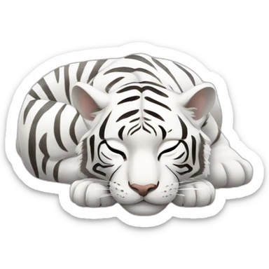 White tiger sleeping sticker