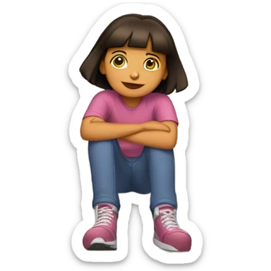 Dora on the bleachers  sticker