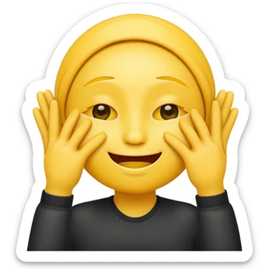 yellow emoticon with Hands covering eyes so can't see sticker