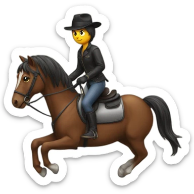a horse riding a cat sticker