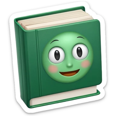 emoji green book without face sticker
