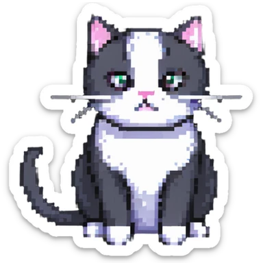 cat with whiskers sticker