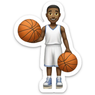 garçon qui tire avec un ballon de basket sticker